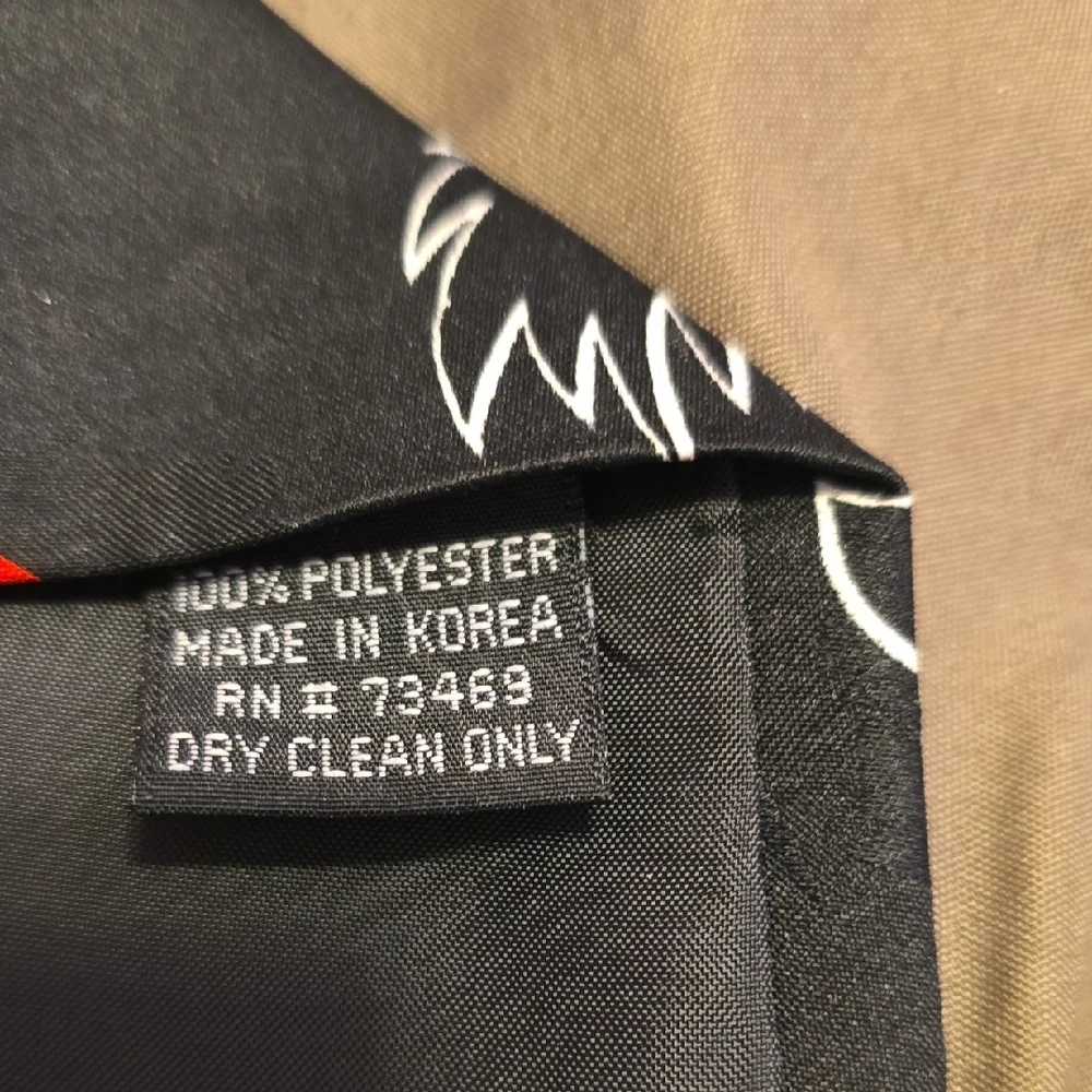 Playful Black and Red Cartoon Character‎ Tie